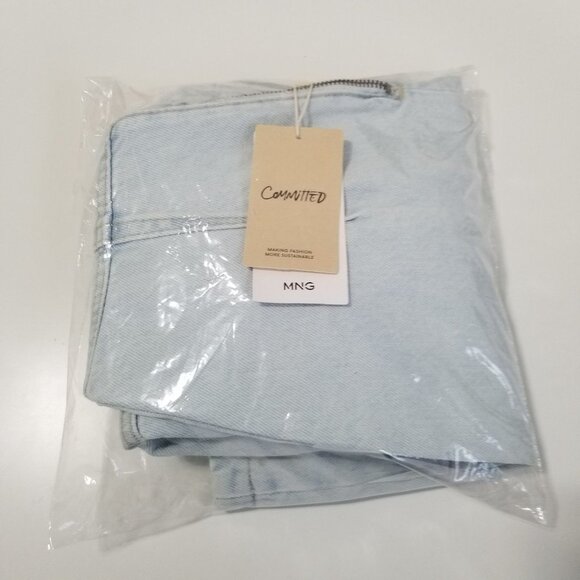 NWT MANGO Zip Denim Mini Dress Size XS Color‎ Light Blue - Picture 6 of 8